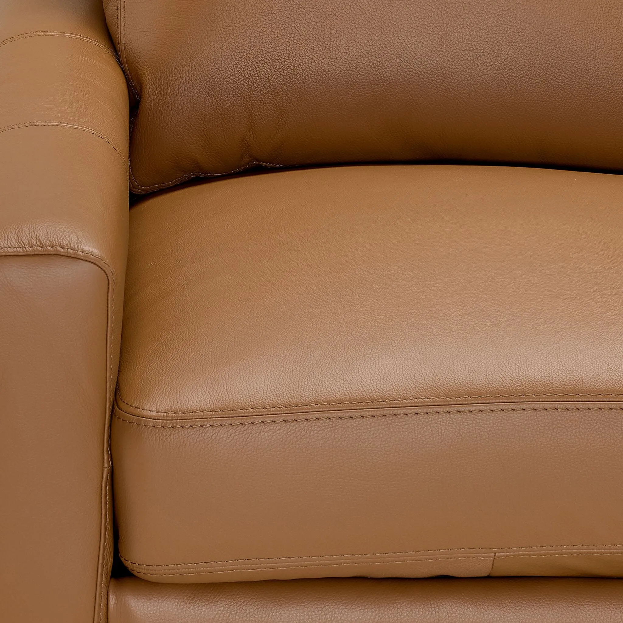 Chito Leather Sofa - Saddle