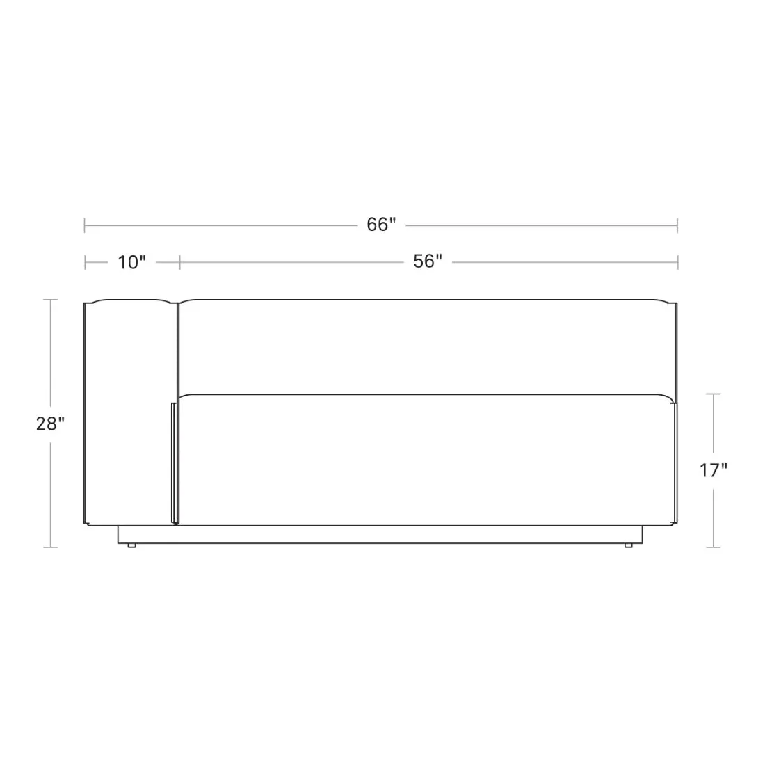 Cleon One Arm Sofa