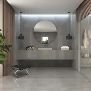 Cliff-R Greige Stone Effect Porcelain Tile 80x80cm Matt