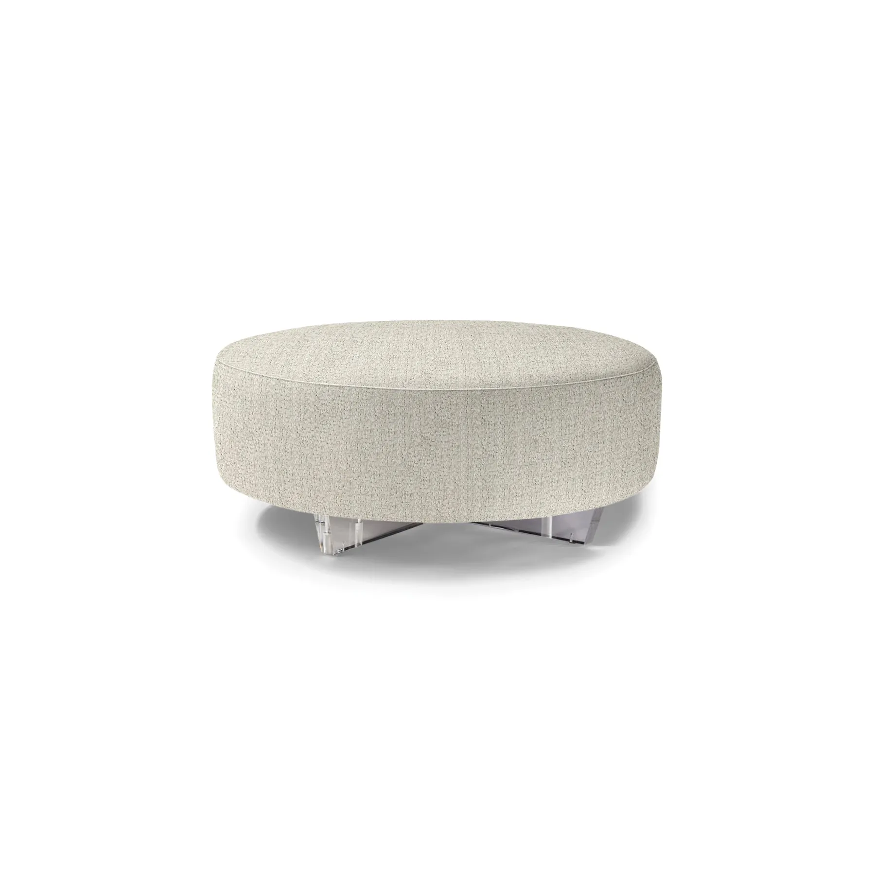 Clip 2 Round Table Ottoman with Clear Acrylic Base