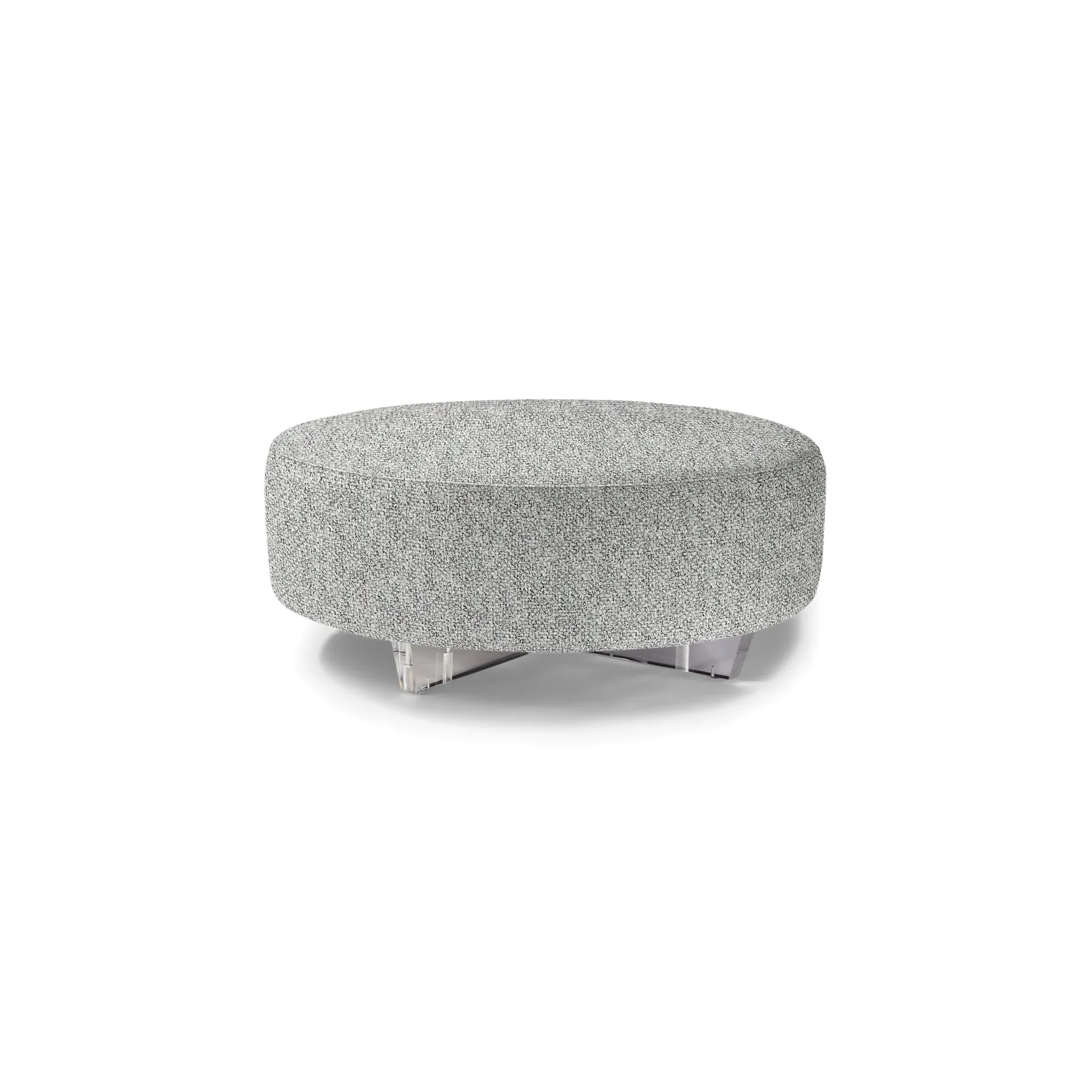 Clip 2 Round Table Ottoman with Clear Acrylic Base