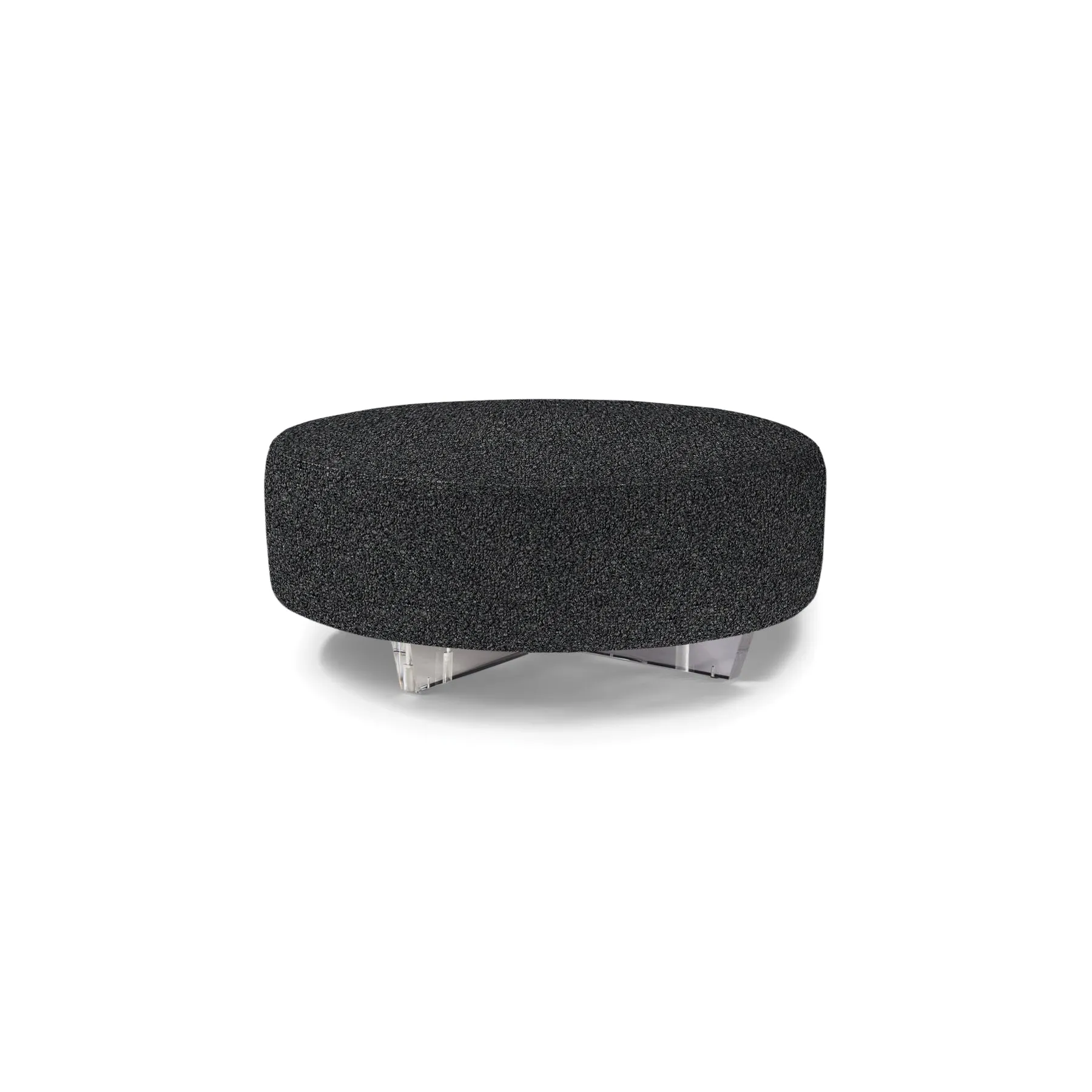Clip 2 Round Table Ottoman with Clear Acrylic Base