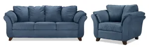 Collier Sofa and Chair Set - Cobalt Blue