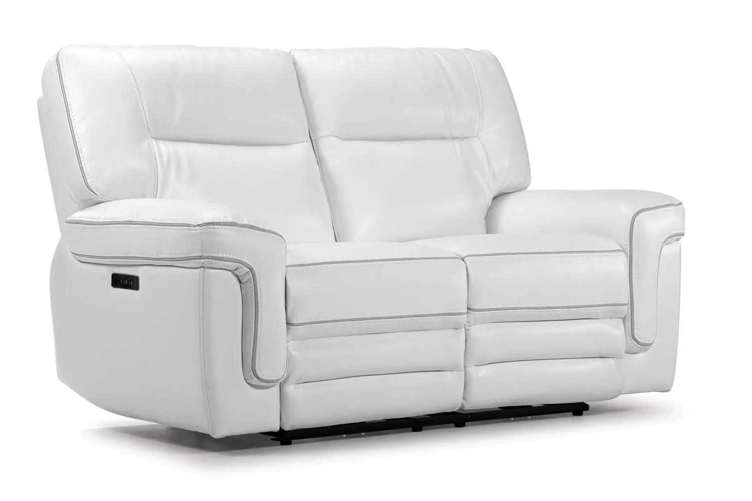 Cosmic Dual Power Reclining Sofa and Loveseat Set - White