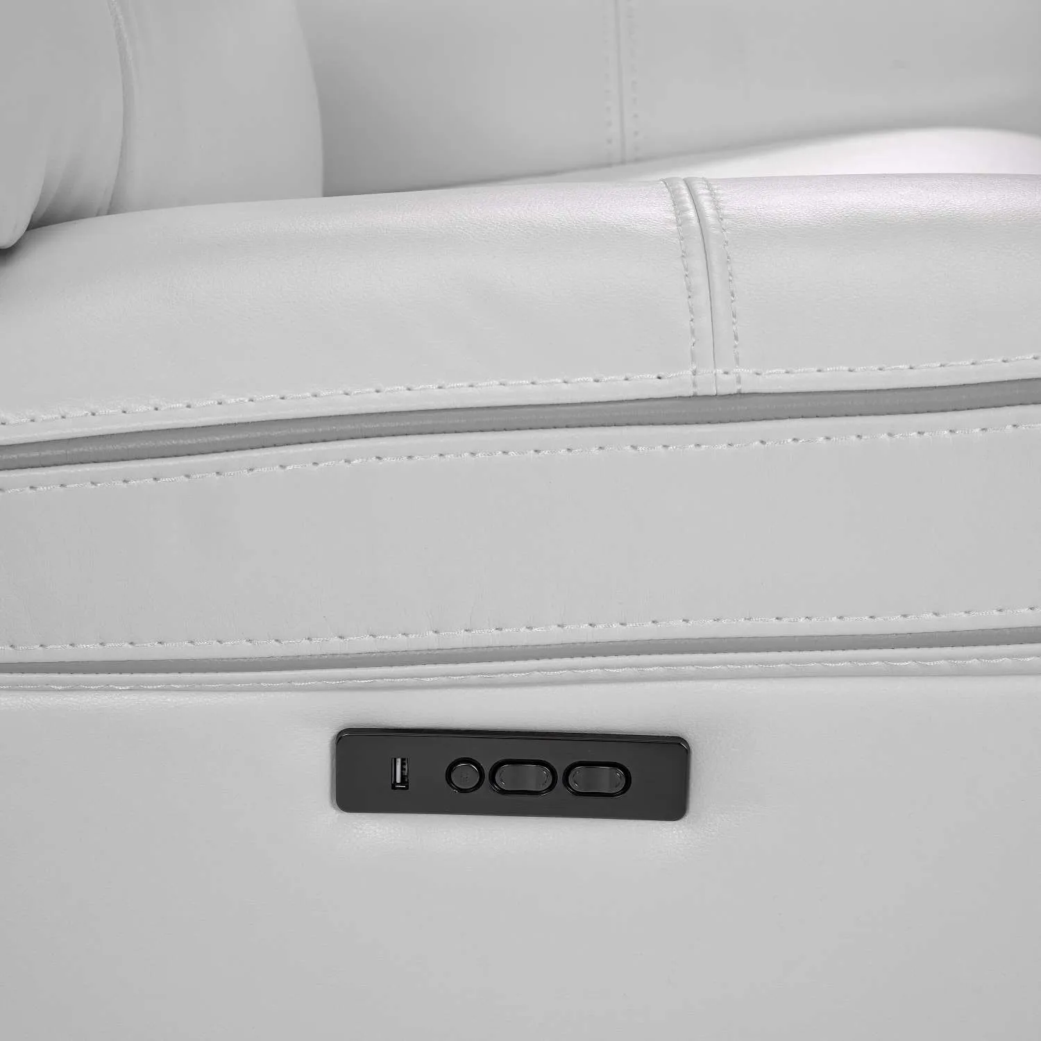 Cosmic Dual Power Reclining Sofa and Loveseat Set - White