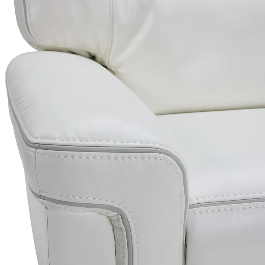 Cosmic Dual Power Reclining Sofa and Loveseat Set - White