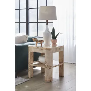 Cosmo Mappa Burl End Table in Amber Kiss Modus