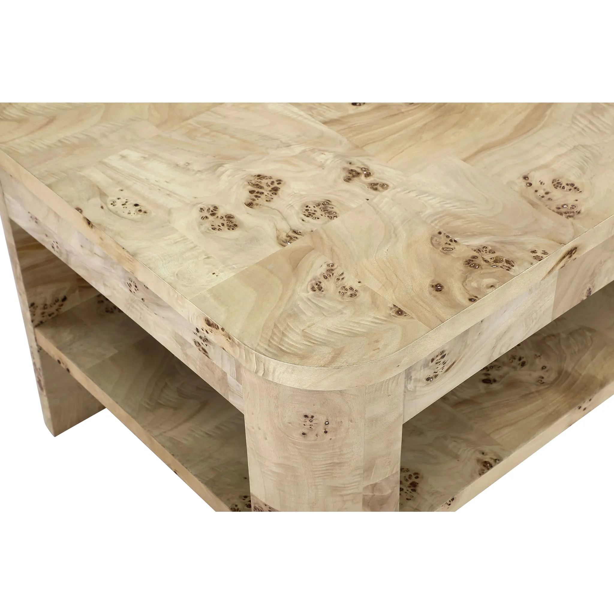 Cosmo Mappa Burl End Table in Amber Kiss Modus
