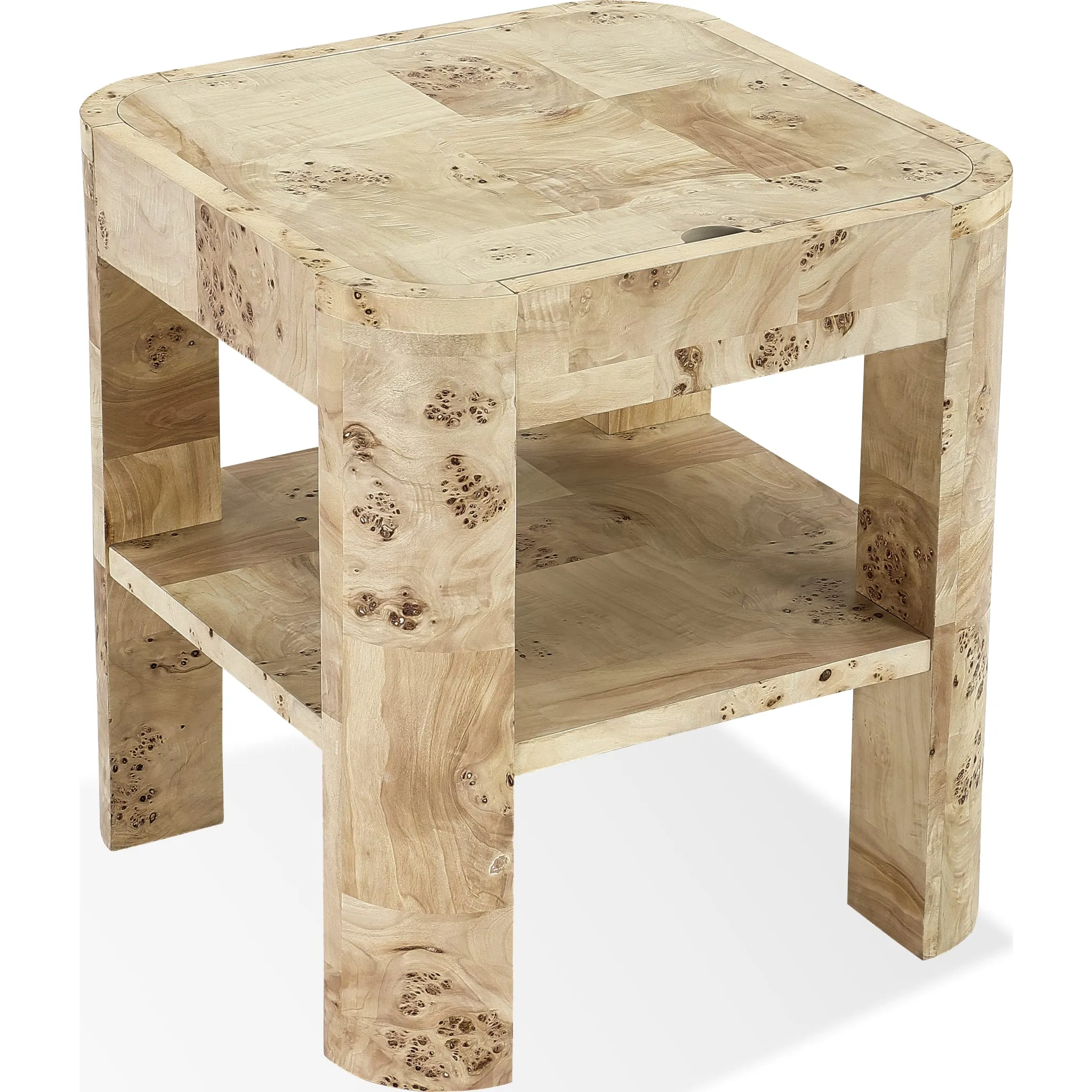 Cosmo Mappa Burl End Table in Amber Kiss Modus