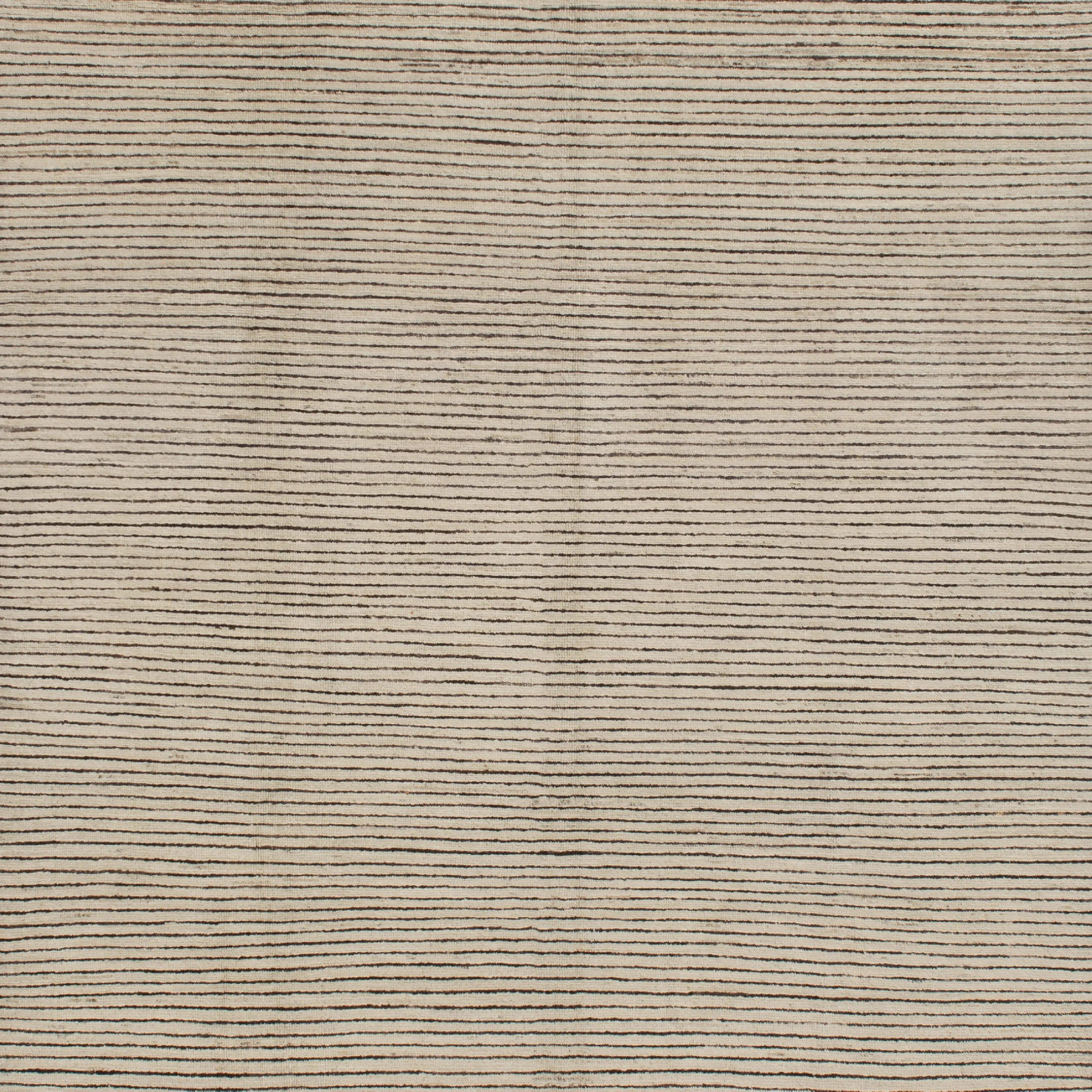 Cream Zameen Transitional Wool Rug - 7'8" x 10'