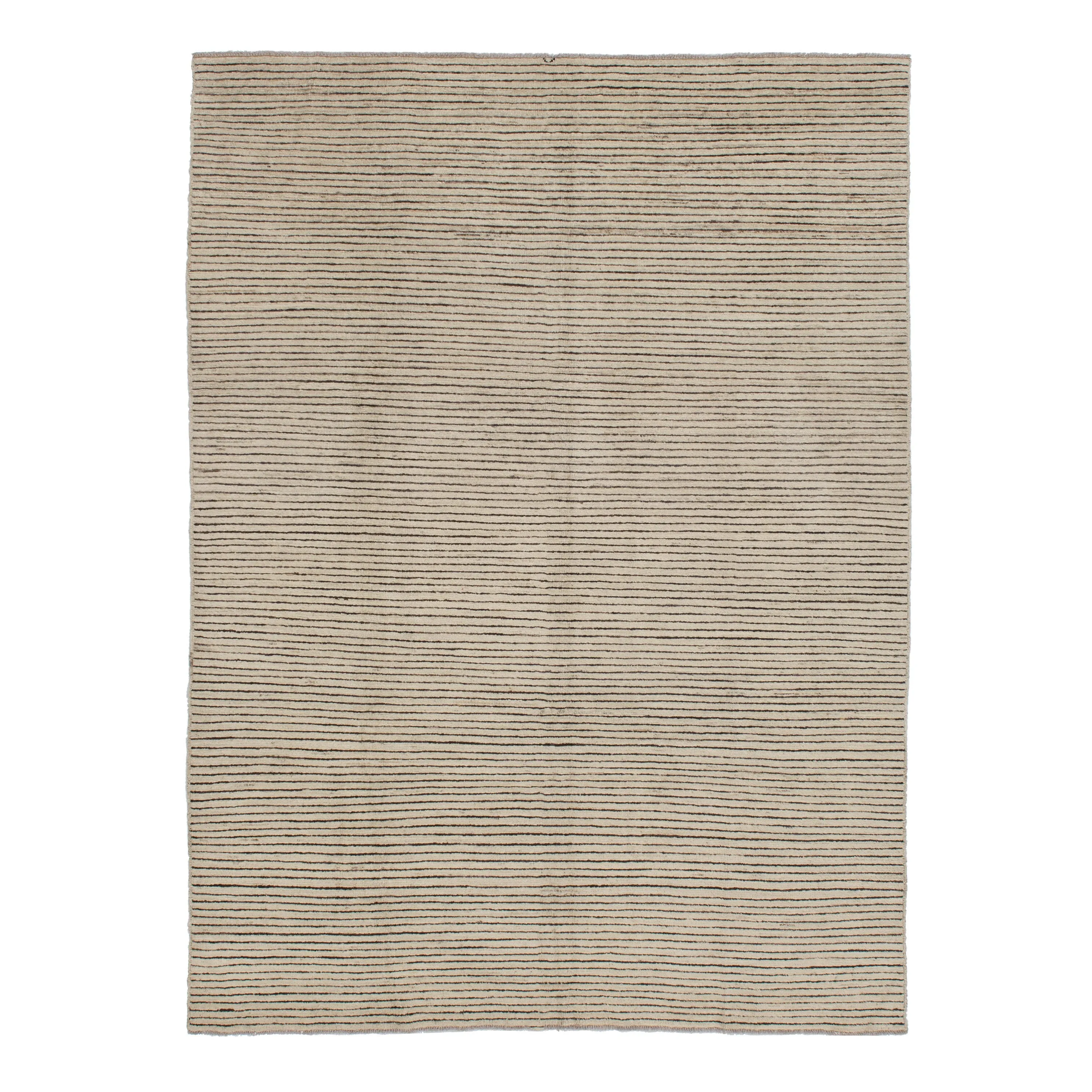 Cream Zameen Transitional Wool Rug - 7'8" x 10'