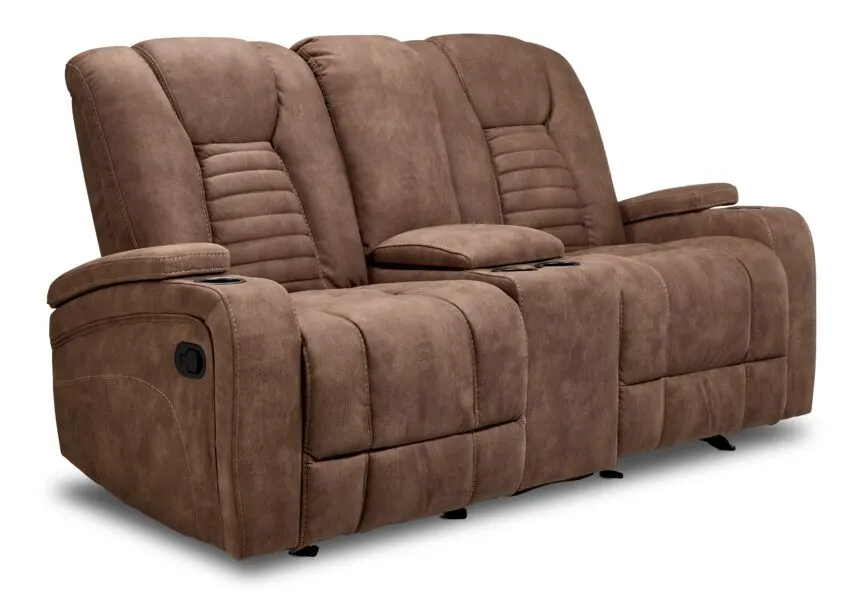 Dallas Glider Reclining Loveseat- Mocha