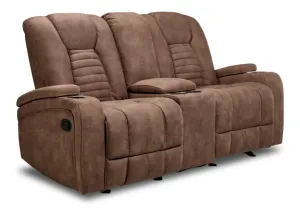 Dallas Glider Reclining Loveseat- Mocha