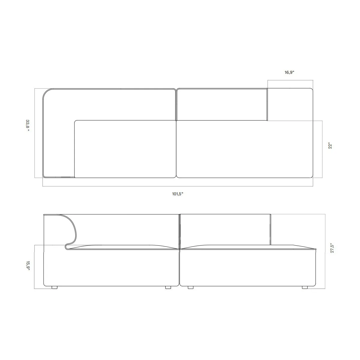 Eave Modular Open Sofa