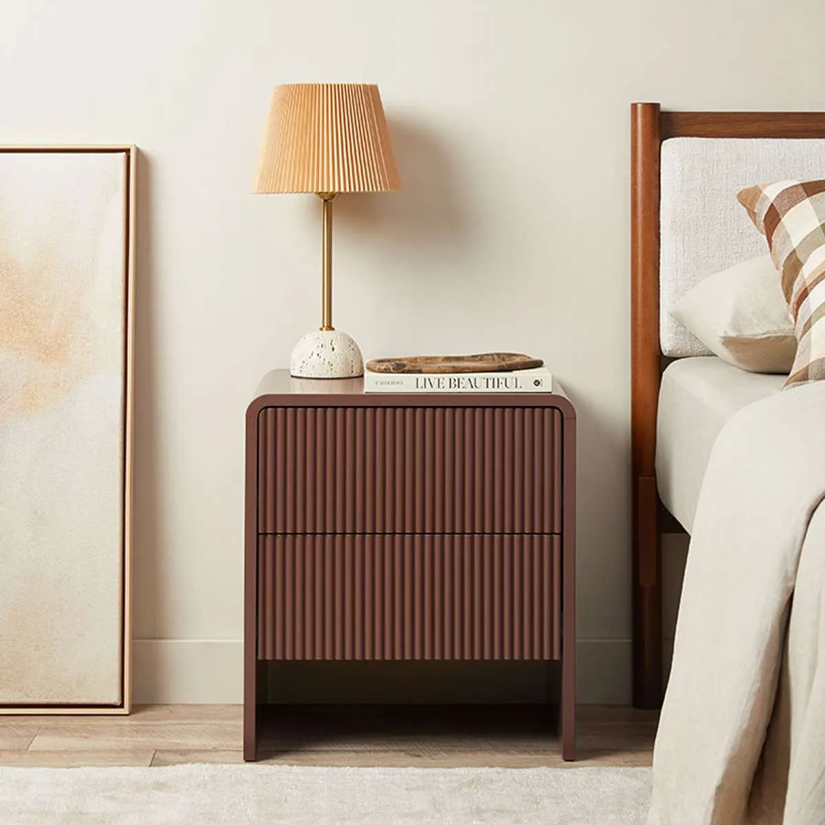 Elin Travertine Base Table Lamp Mocka