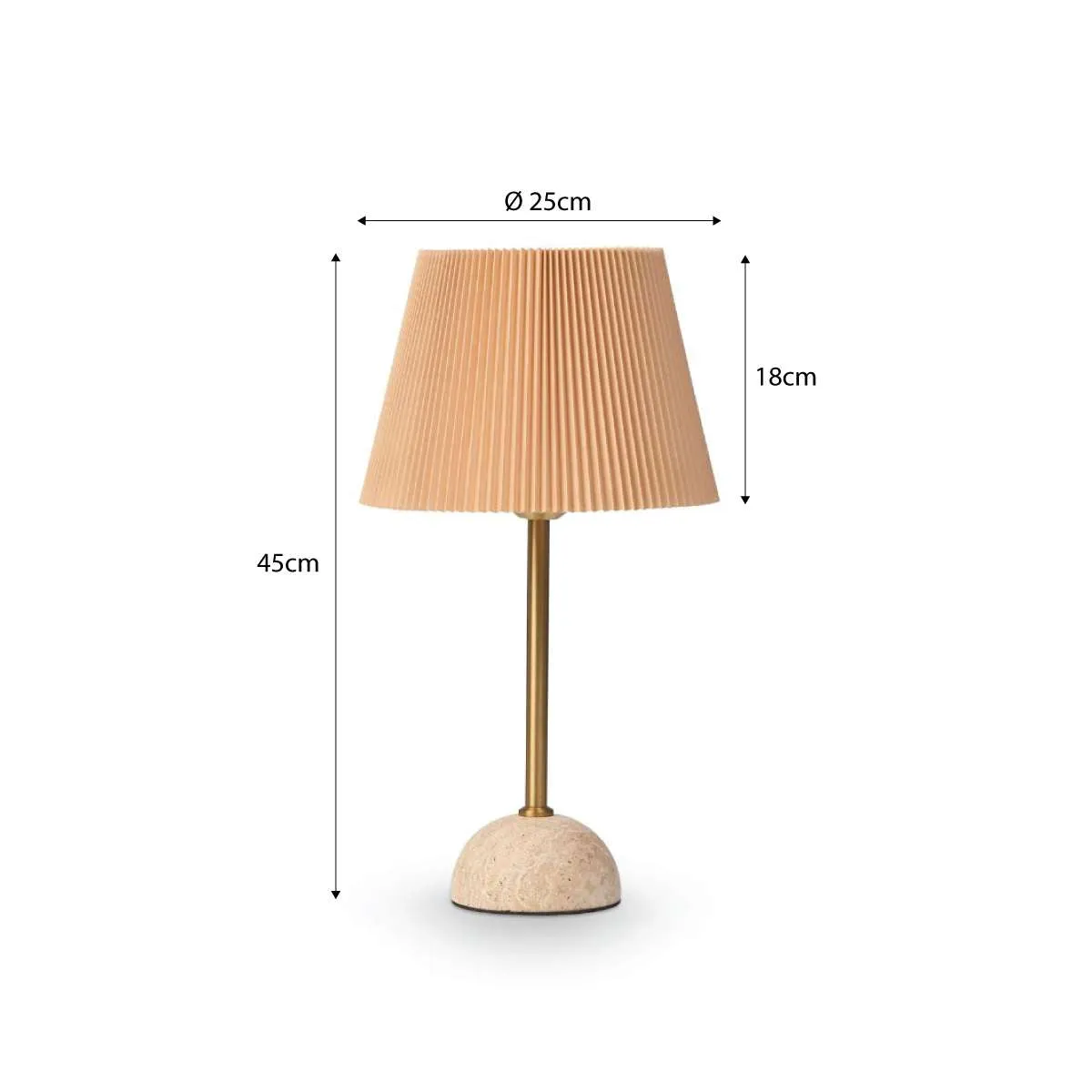 Elin Travertine Base Table Lamp Mocka