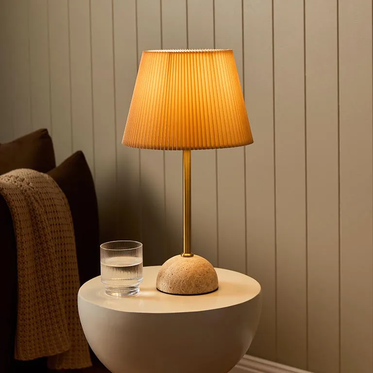 Elin Travertine Base Table Lamp Mocka
