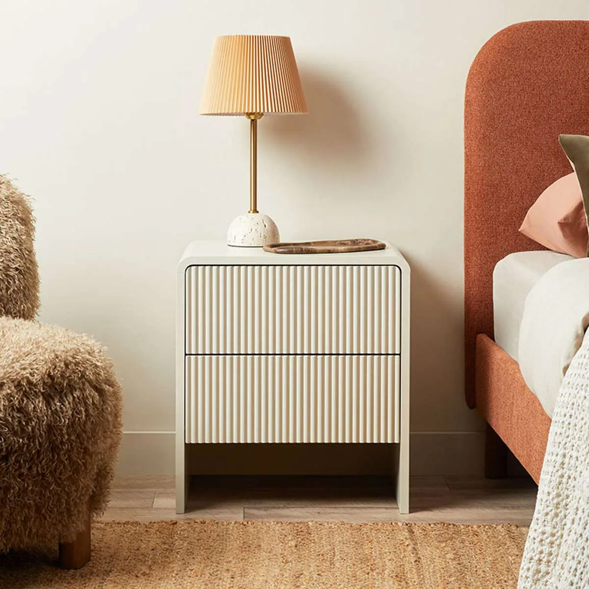 Elin Travertine Base Table Lamp Mocka