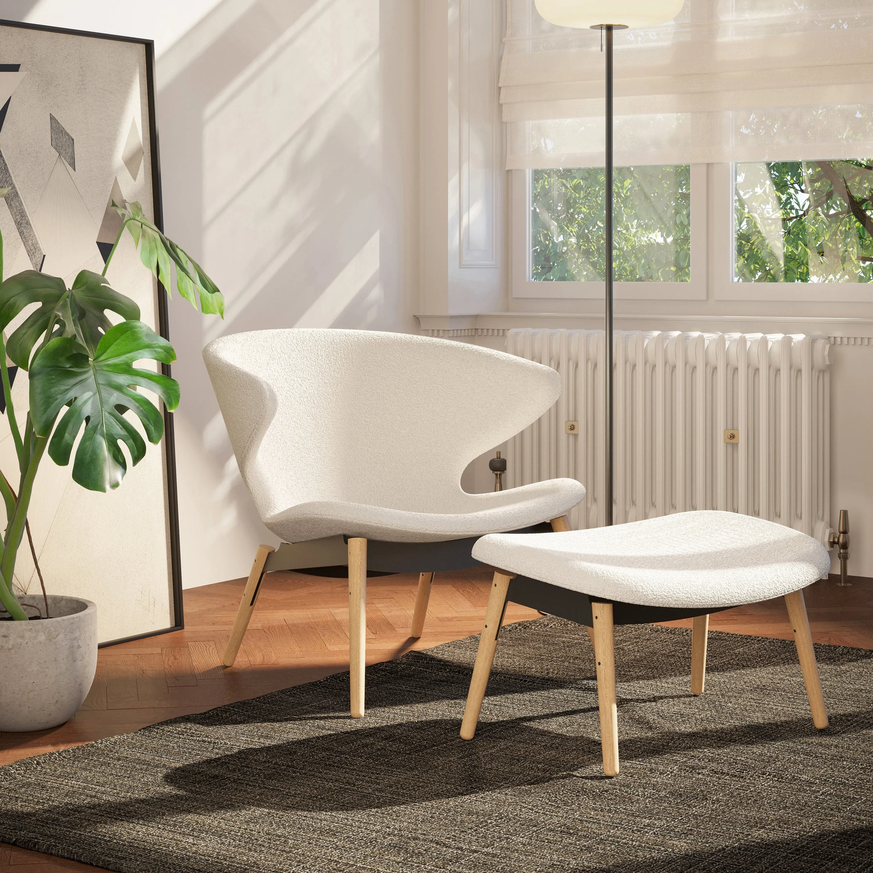 Ella Lounge Chair with Wood Legs