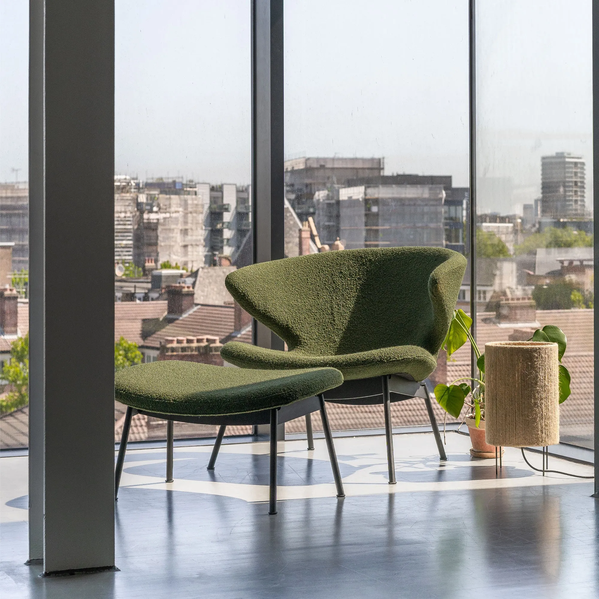 Ella Ottoman with Tubular Legs