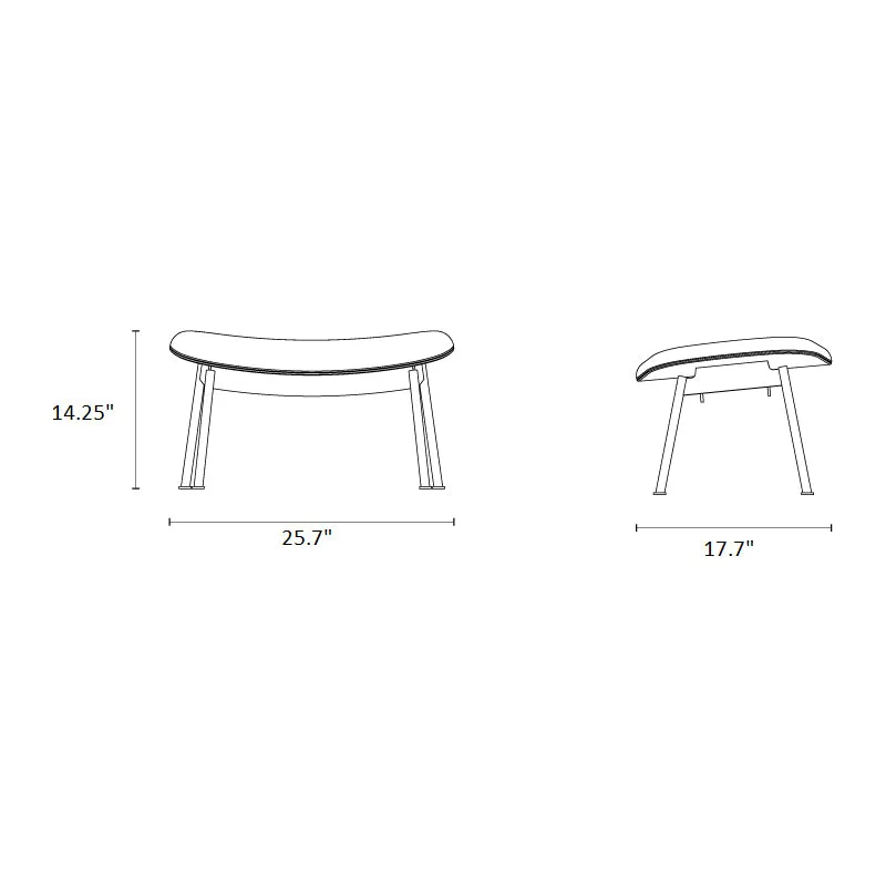 Ella Ottoman with Tubular Legs