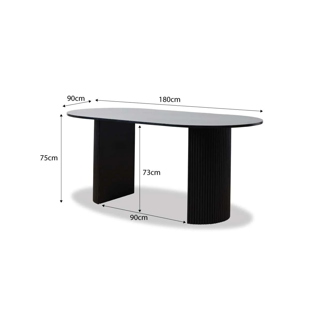 Eve Black Table Bench Seat and Avila Six Piece Dining Set Mocka