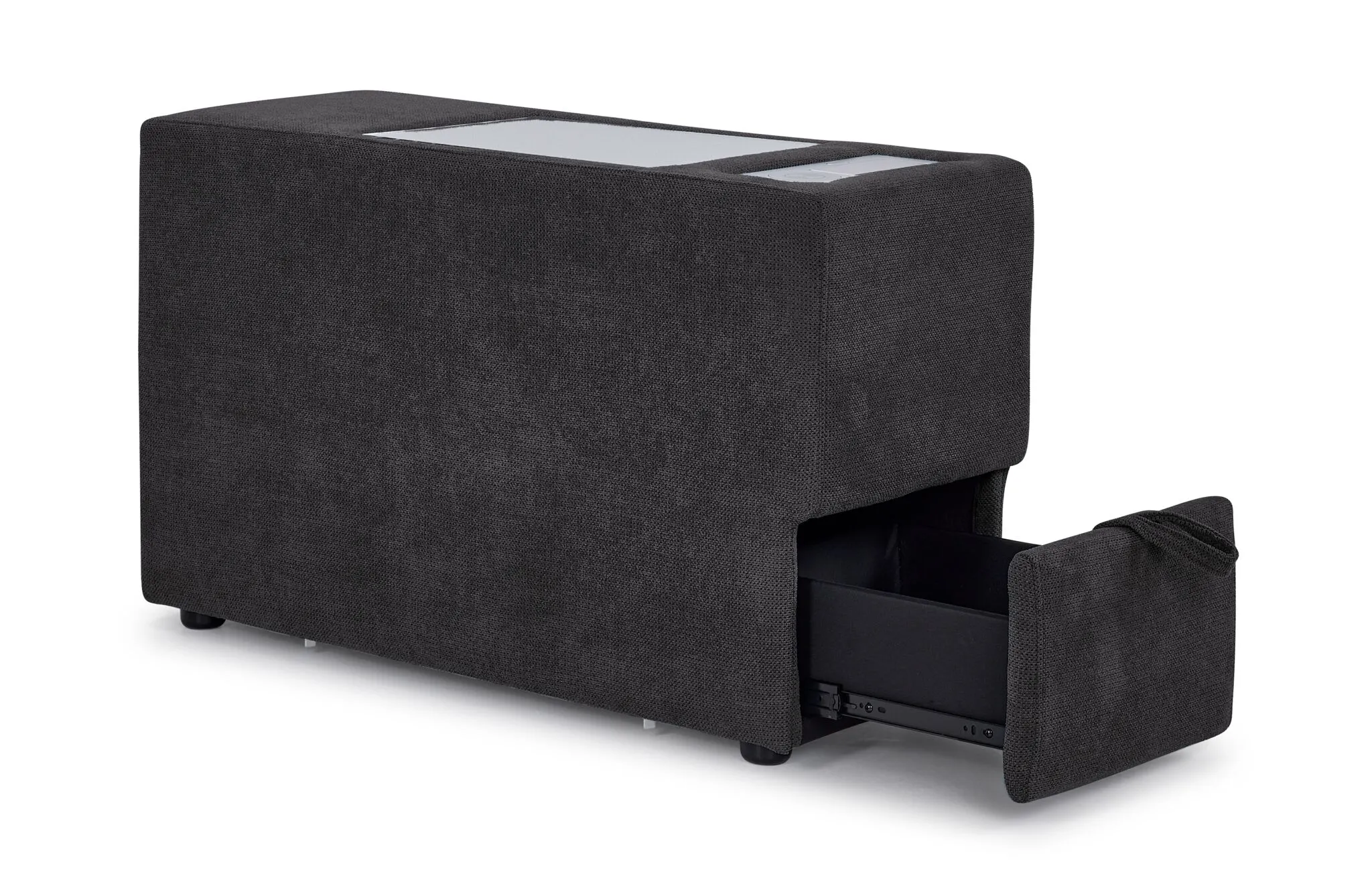 Feeling Connected - Connex 5-Piece Modular Sectional with Consoles - Dark Grey