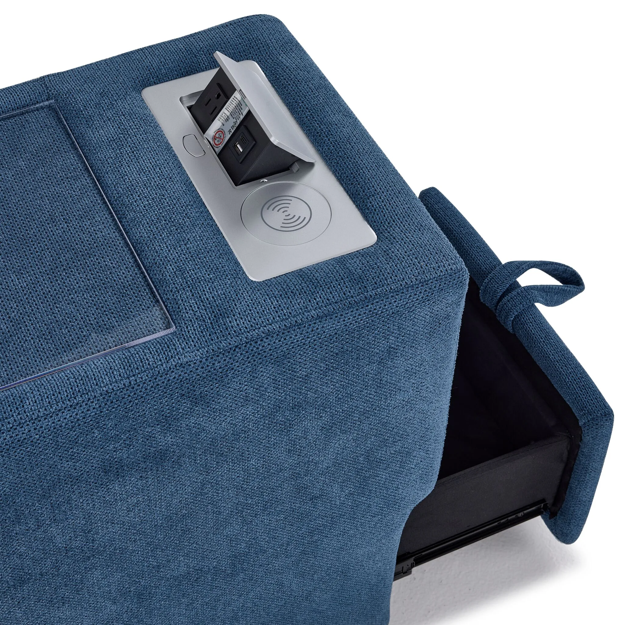 Feeling Connected - Connex 6-Piece Modular Sectional with Drawer Console - Blue