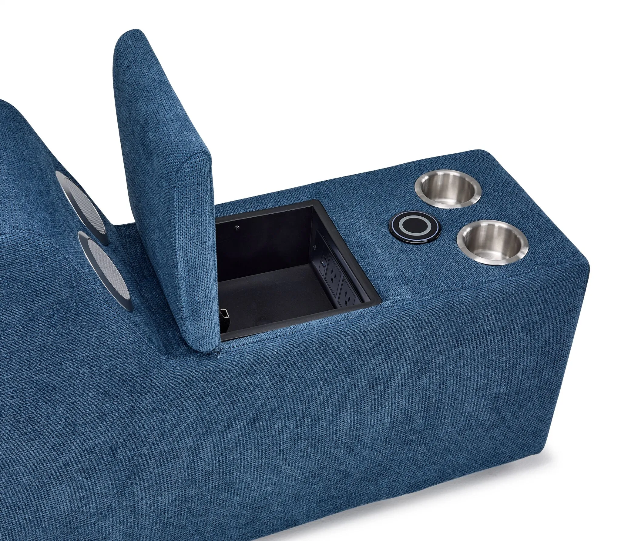 Feeling Connected - Connex 6-Piece Modular Sectional with Storage Console - Blue