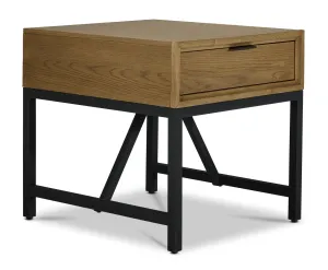 Feeling Connected - Newport 24" End Table - Oak and Black