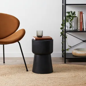 Frederick Wooden Side Table - Black Mocka