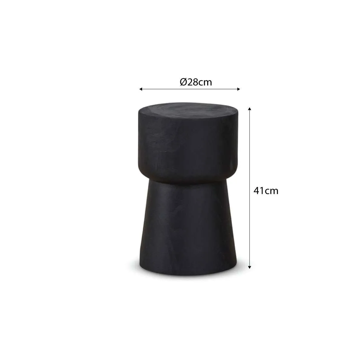 Frederick Wooden Side Table - Black Mocka