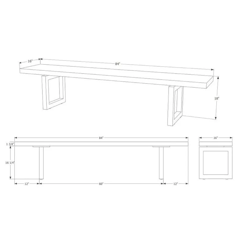 GAX 16 Leather Bench - Matte Black