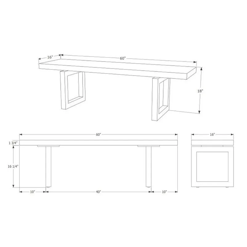 GAX 16 Leather Bench - Matte Black