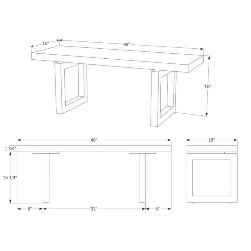 GAX 16 Leather Bench - Matte Black