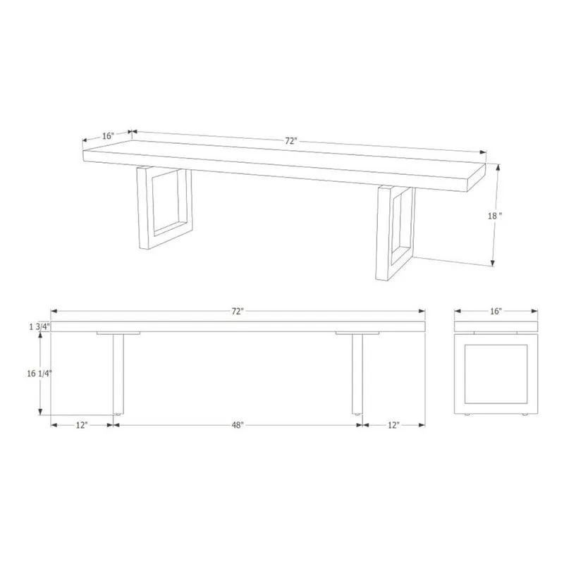 GAX 16 Leather Bench - Matte Black