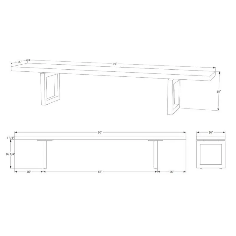 GAX 16 Leather Bench - Matte Black