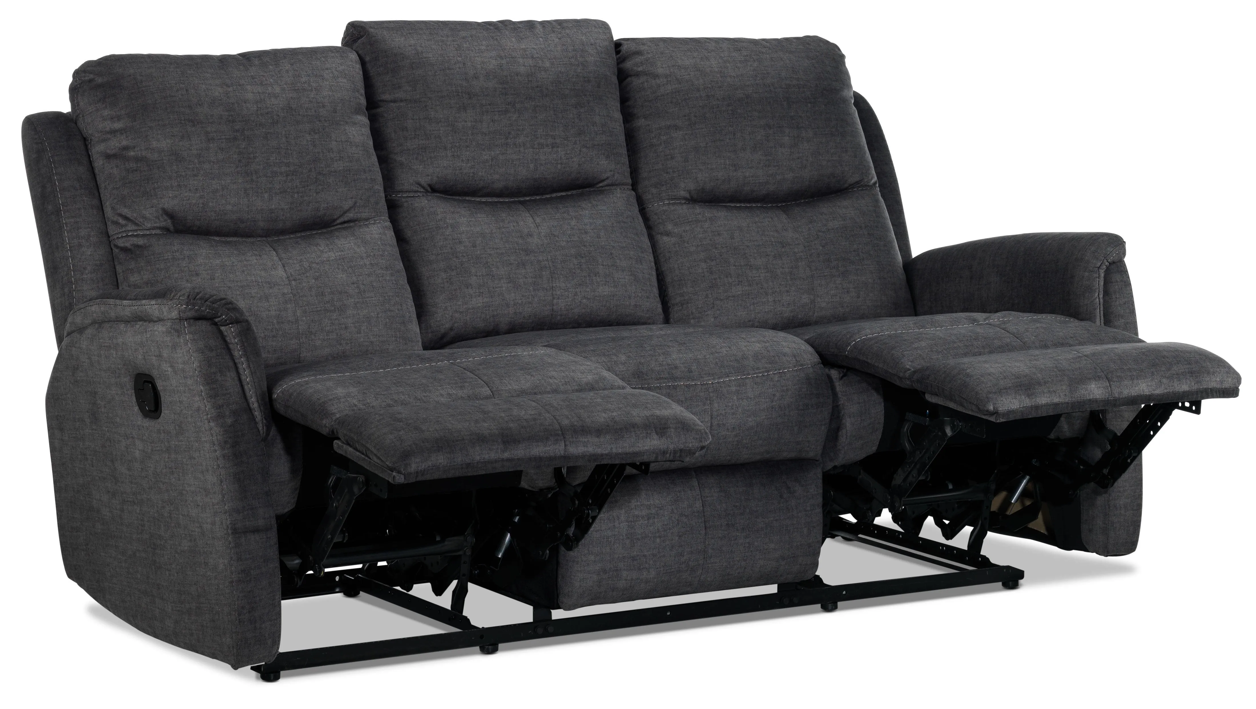 Grayson Reclining Sofa and Recliner Set - Charcoal