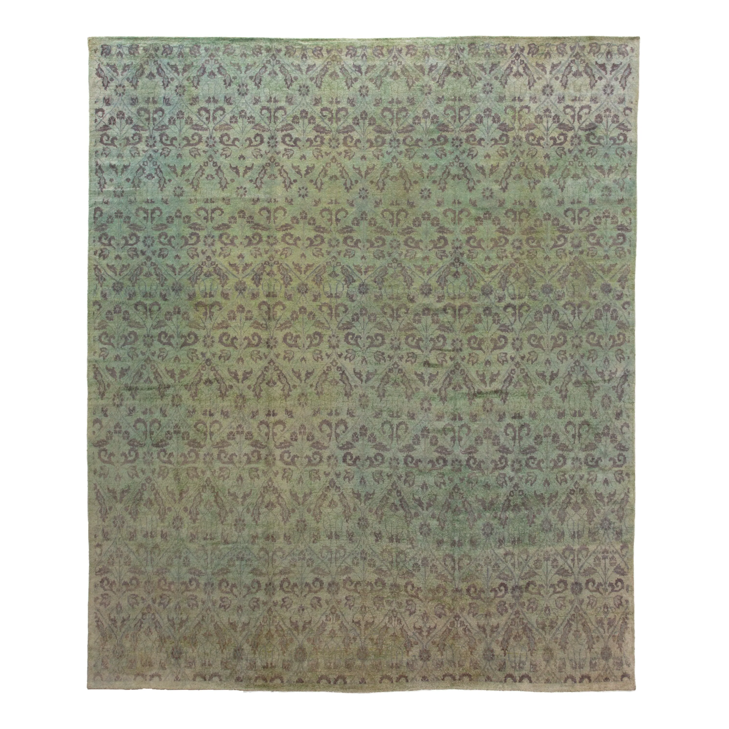 Green Alchemy Transitional Silk Rug - 11'9" x 13'11"