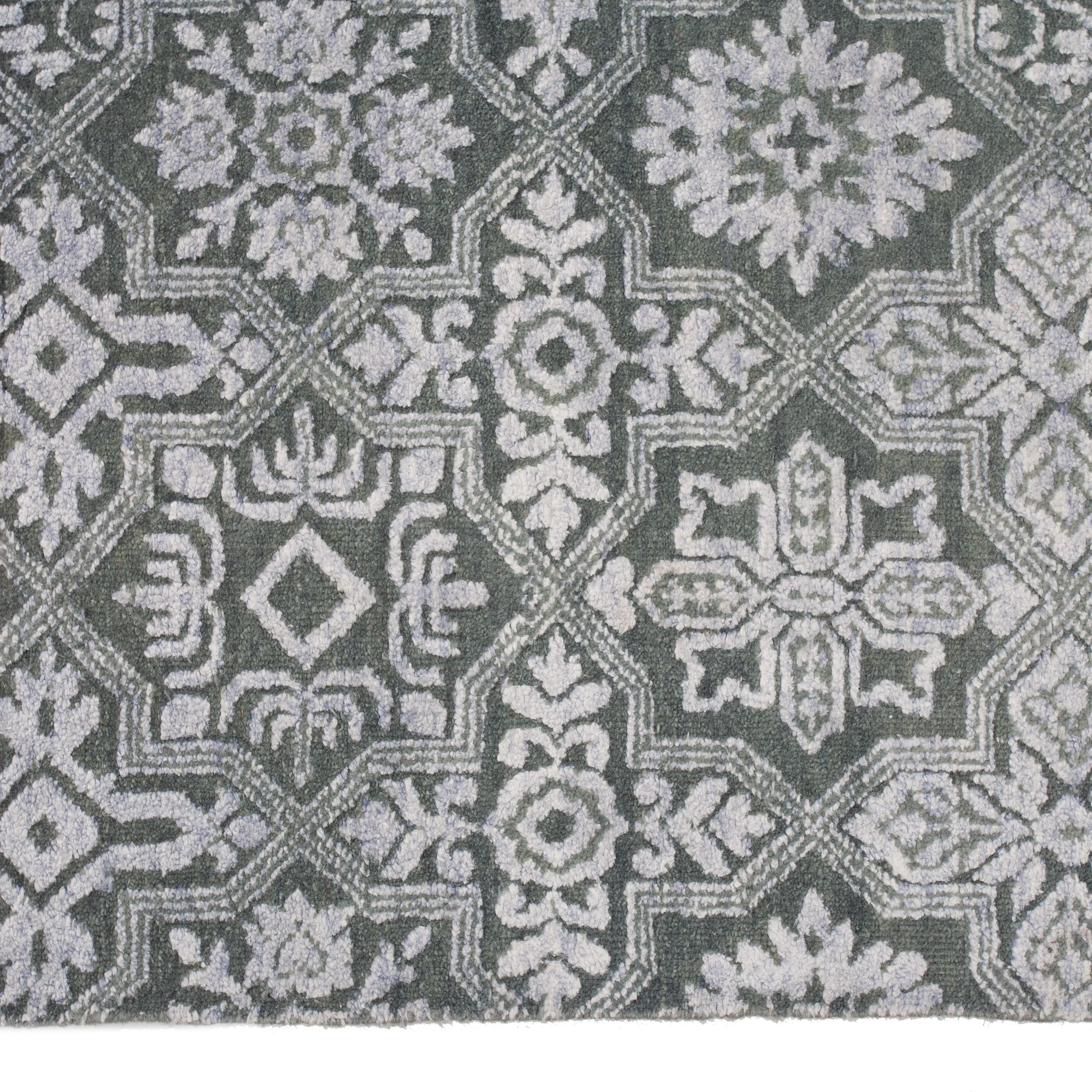 Grey Modern Wool Rug - 10'1" x 14'