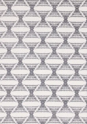 Grey Pathway 5'3" x 7'7" Ogee Patterned Area Rug - Grey, White