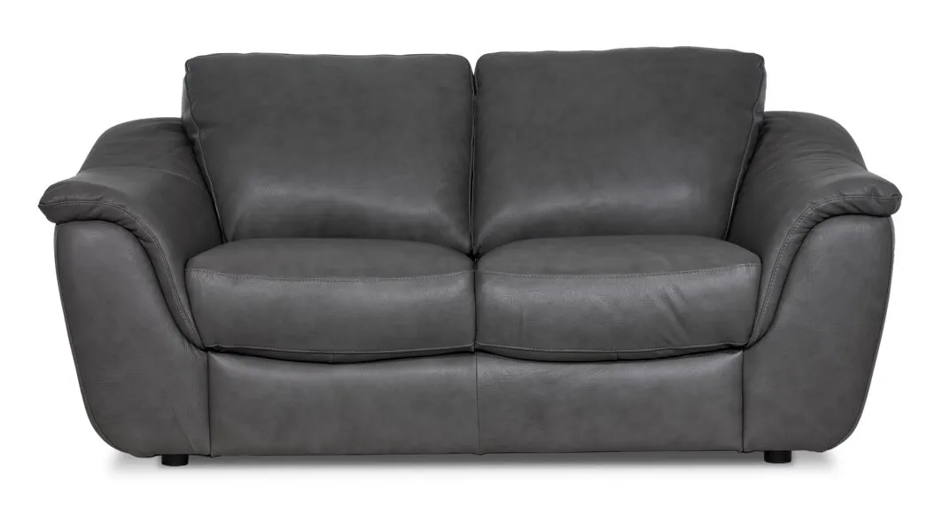 Harris Leather Loveseat - Grey