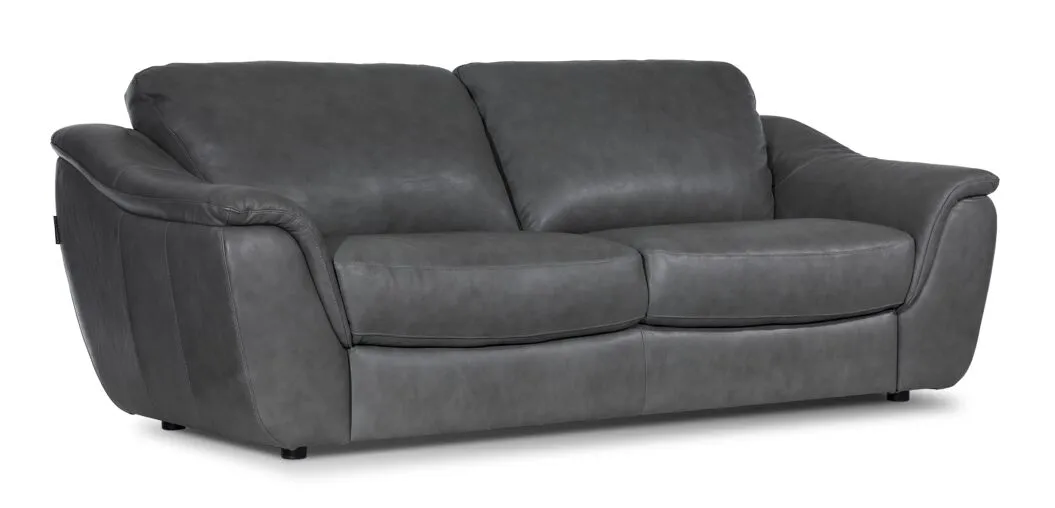 Harris Leather Sofa, Loveseat and Chair Set - Grey