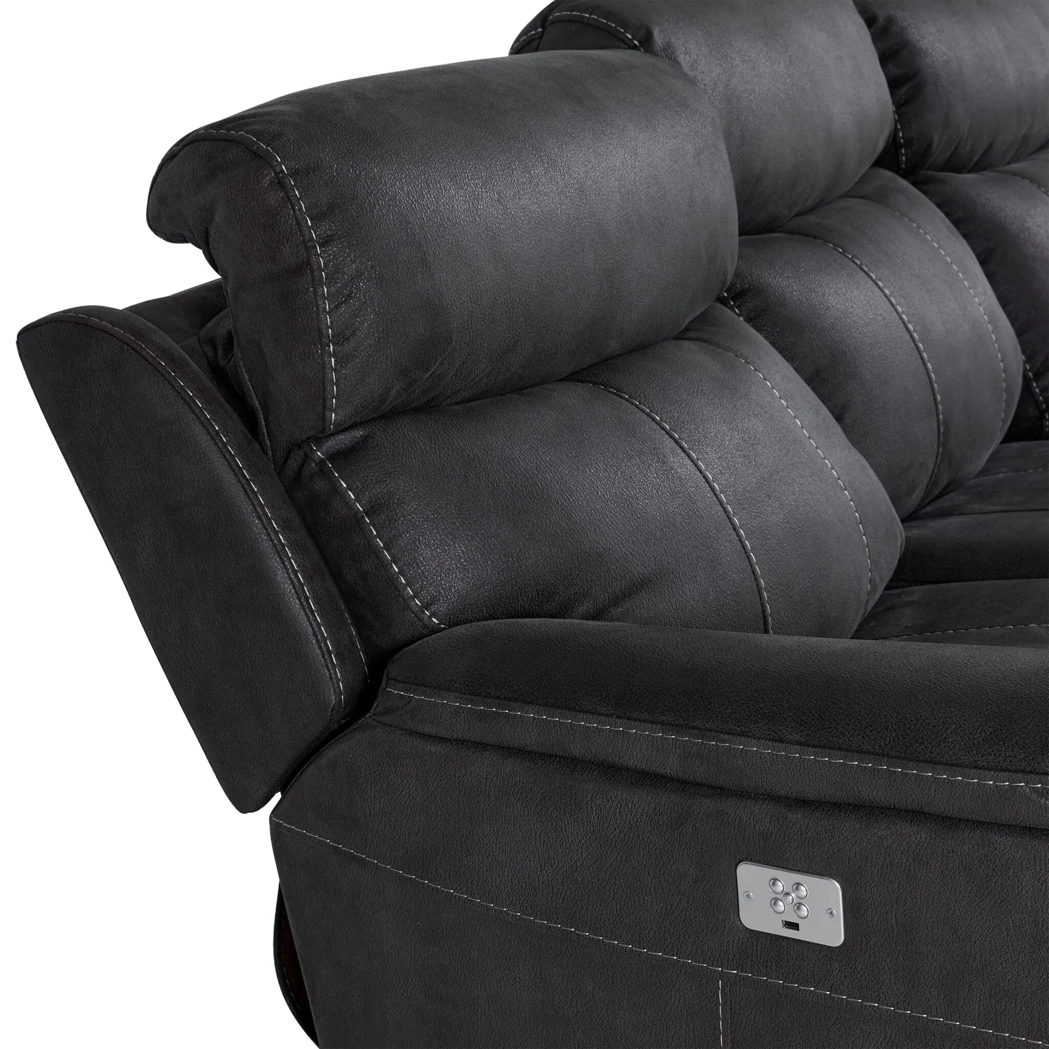 Haven Dual Power Reclining Sofa and Chair Set - Grey