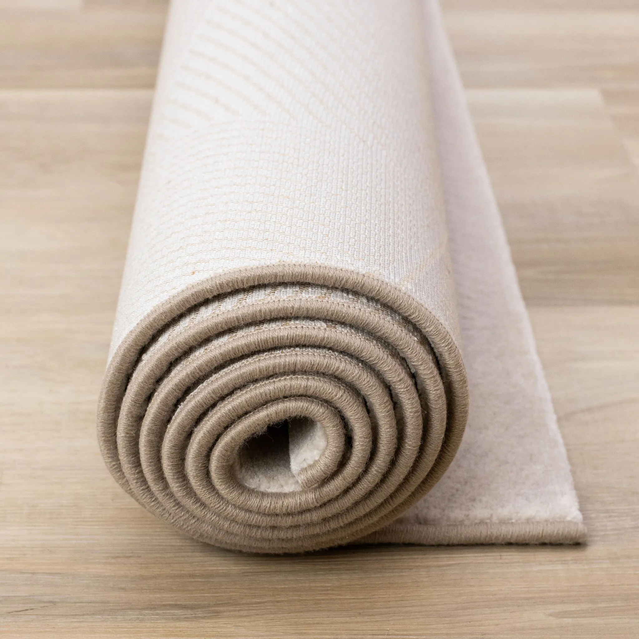 Himalaya 7'10" x 10'10" Striped Geometic Shape Area Rug - Taupe