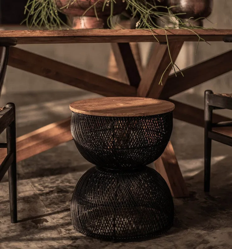 Istedgade II Reclaimed Teak End Table - Black