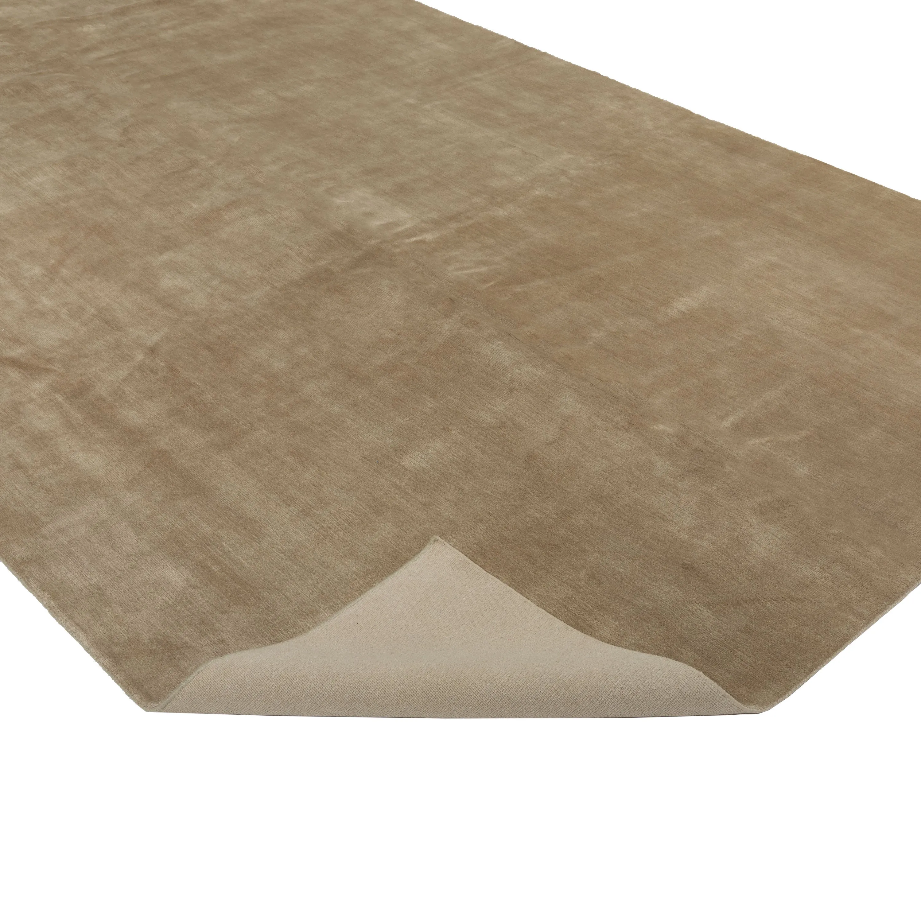 Ivory Modern Tibetan Silk Rug - 7' x 9'2"
