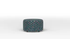 Jayden Round Accent Ottoman - Legacy Blue