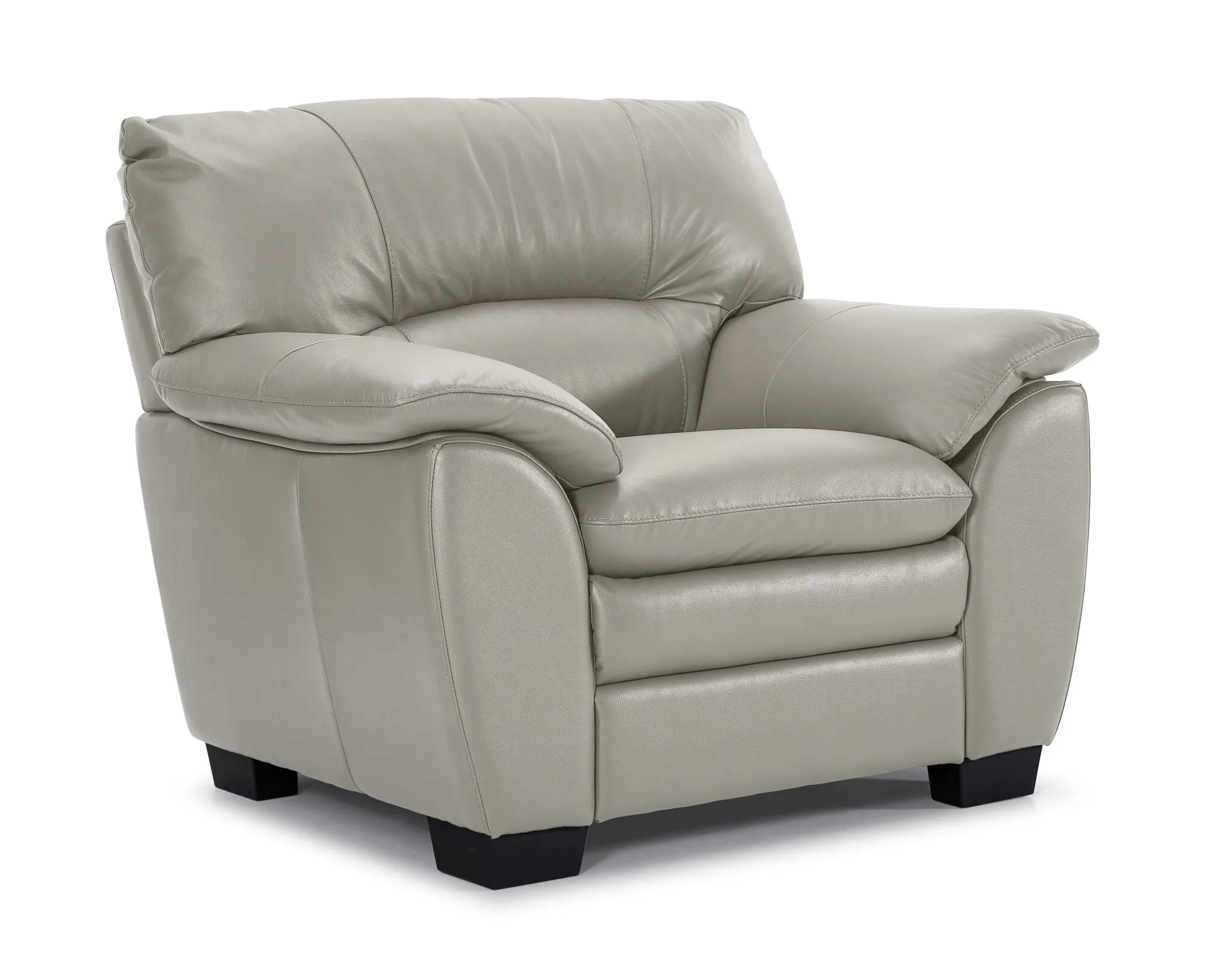 Kendrick Leather Sofa, Loveseat and Chair Set - Silver Grey