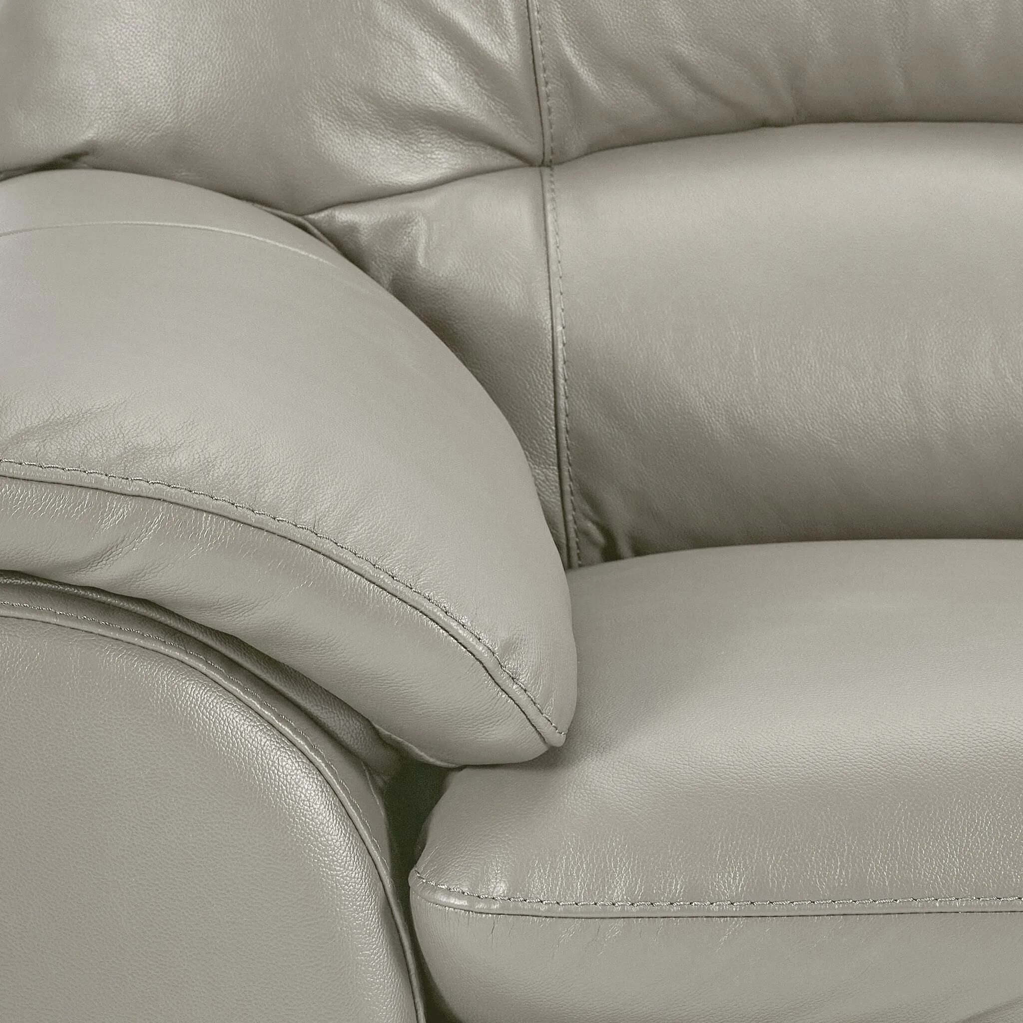 Kendrick Leather Sofa, Loveseat and Chair Set - Silver Grey